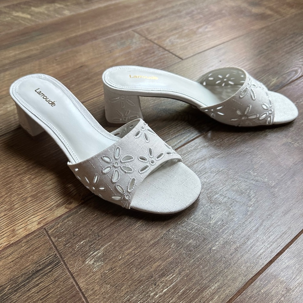 Larroude Brigitte Embroidered Sandals Mules